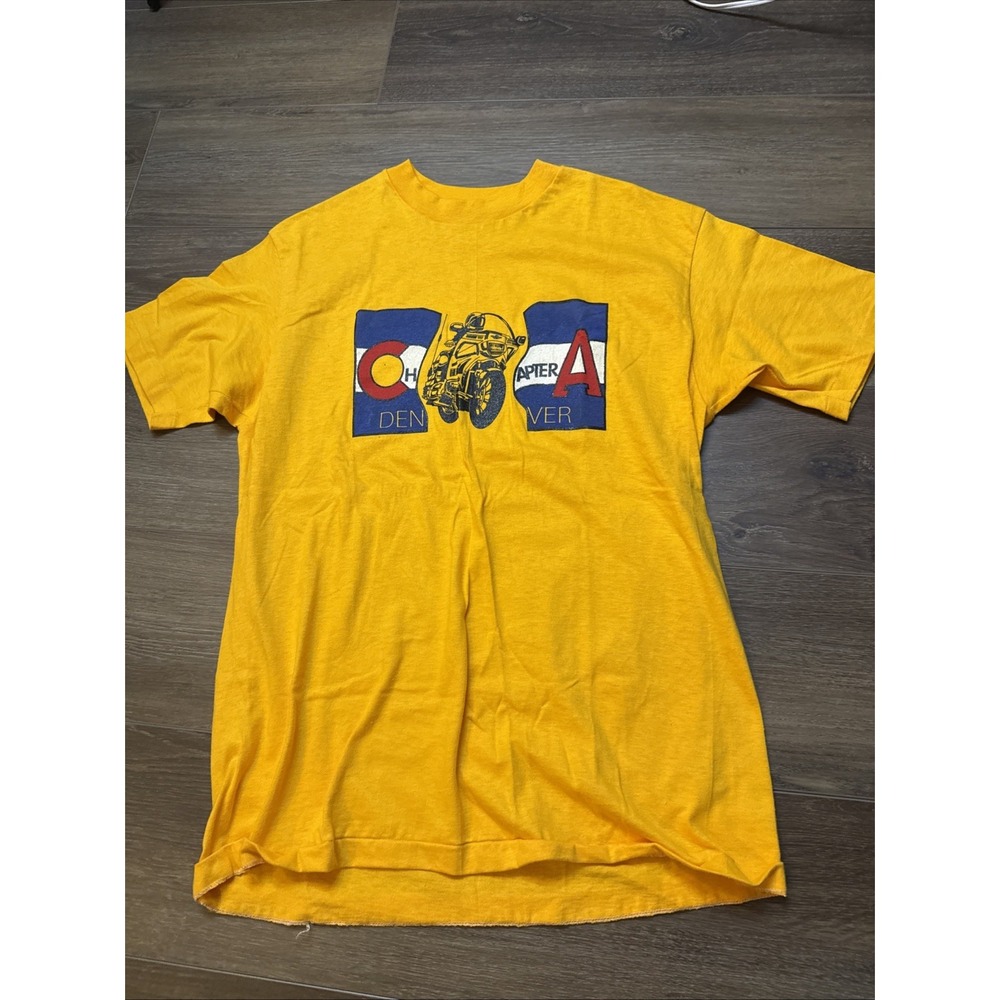 Vintage Colorado State Rally Chapter A Denver T-shirt Single Stitch Hanes USA L